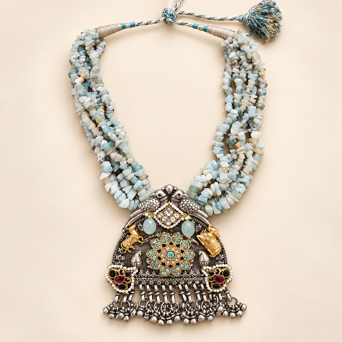 Zariya African Turquoise Statement Necklace