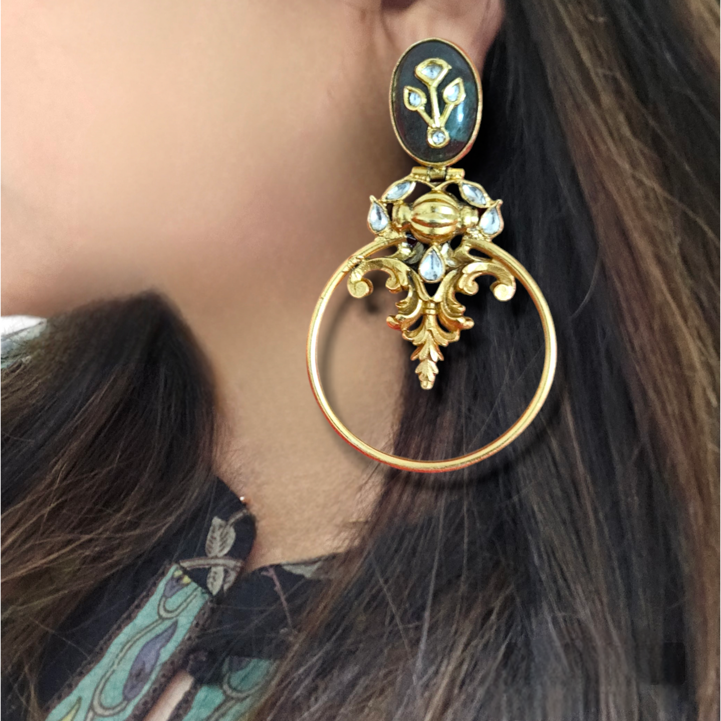 'SHAGUN' Chandbali Statement Earrings