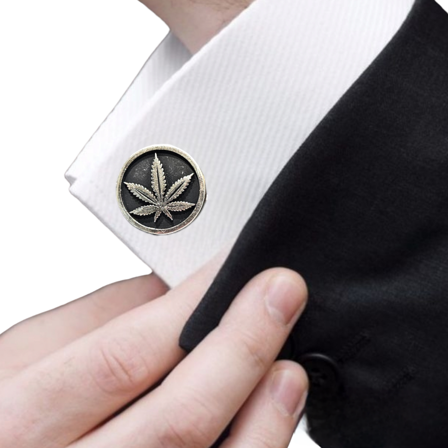 'SATIVA LEAF' Cufflinks