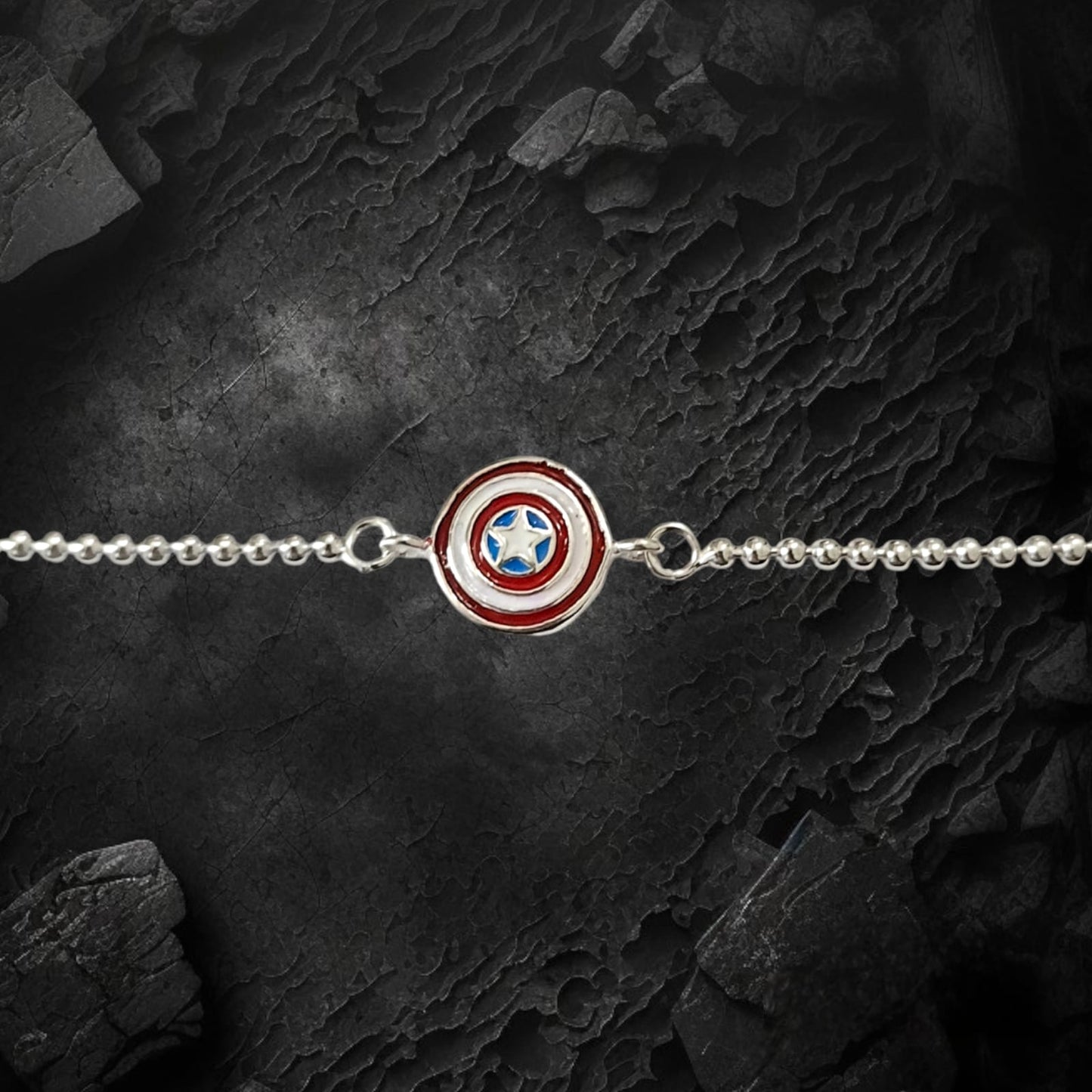 Captain America shield 92.5 purity silver rakhi