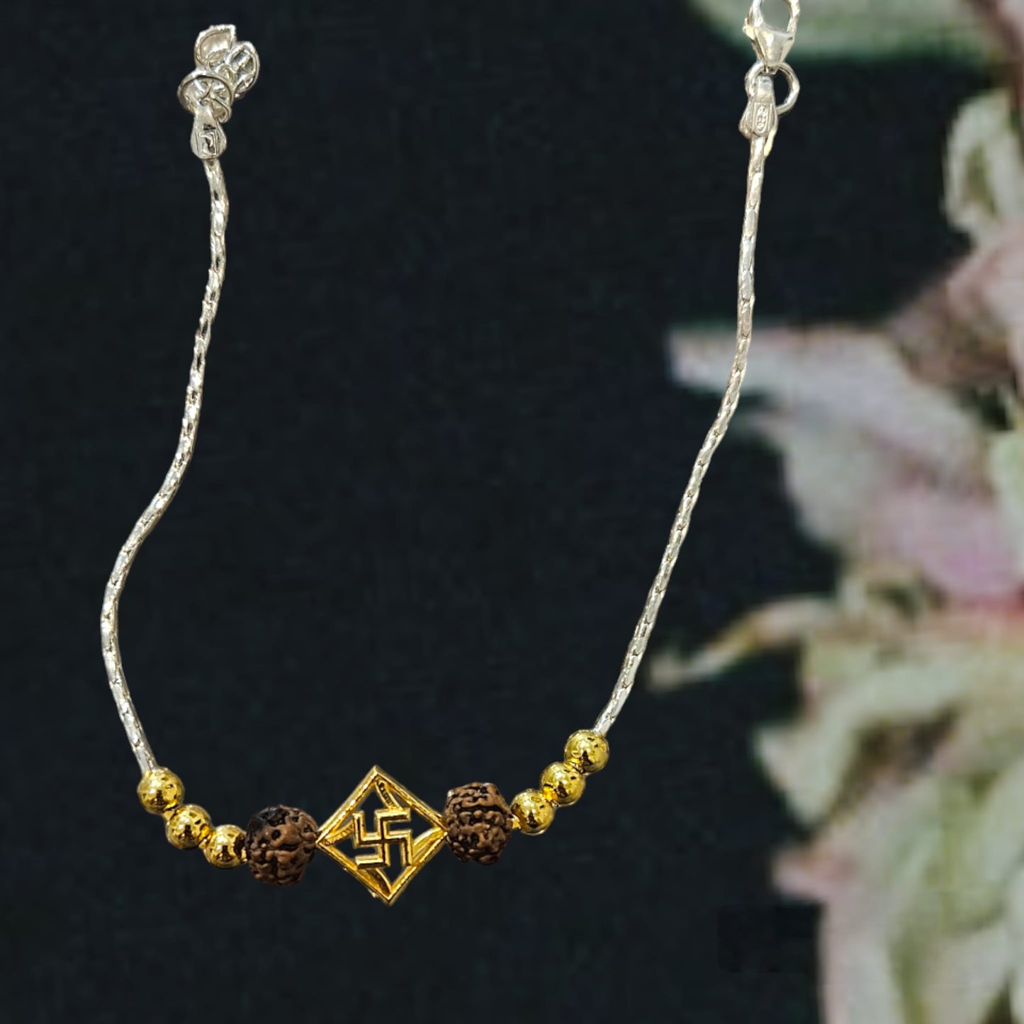 Designer Rudraksha adjustable bracelet/rakhi