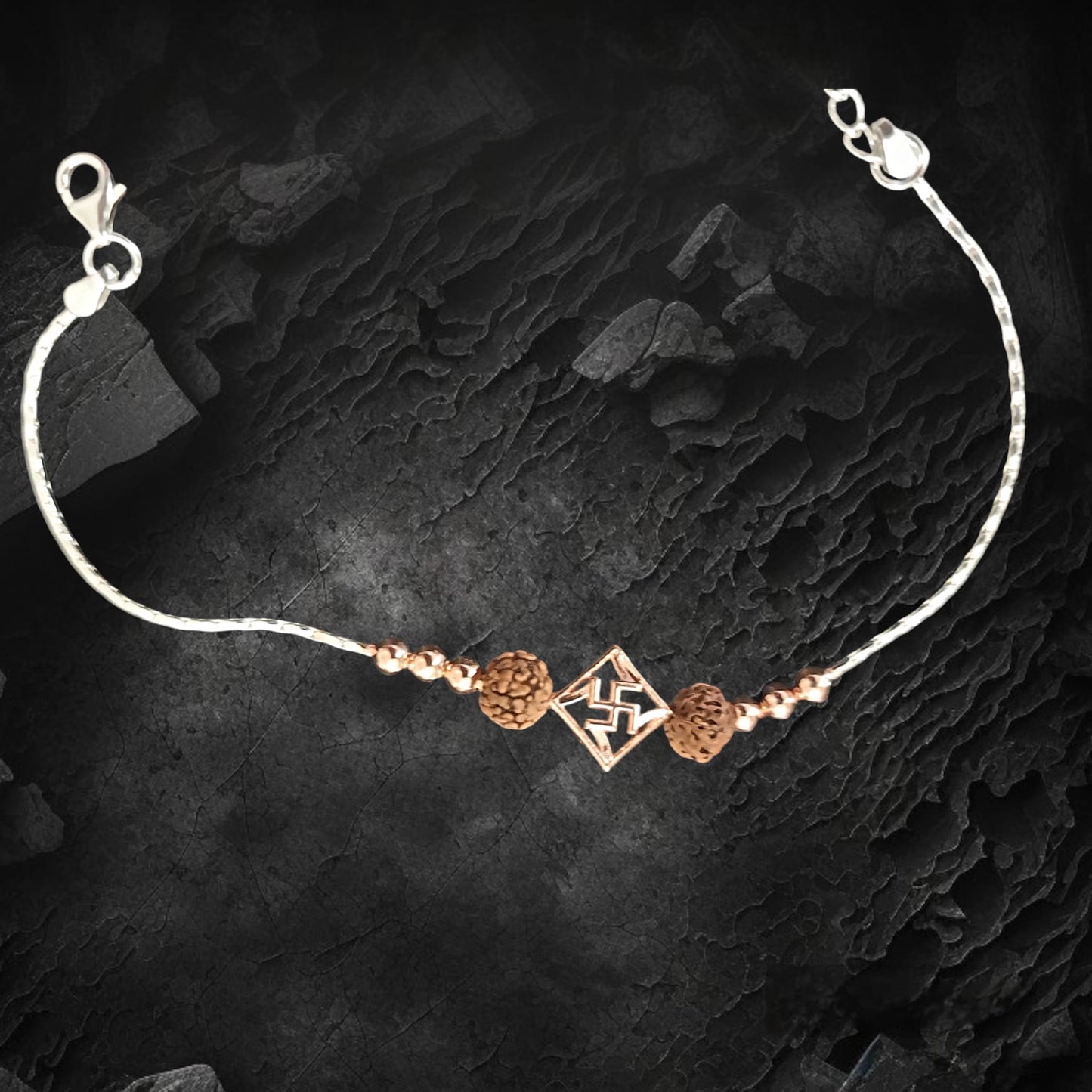 Designer Rudraksha adjustable bracelet/rakhi