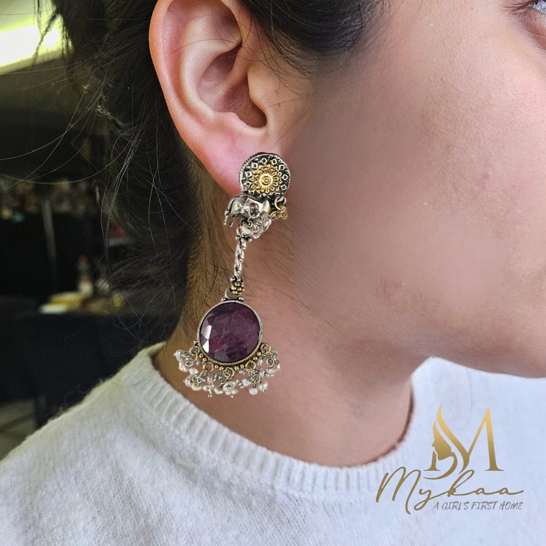 "AMAYA" Amethyst Danglers