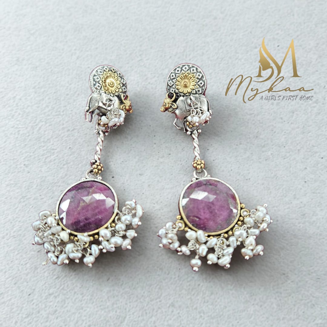 "AMAYA" Amethyst Danglers