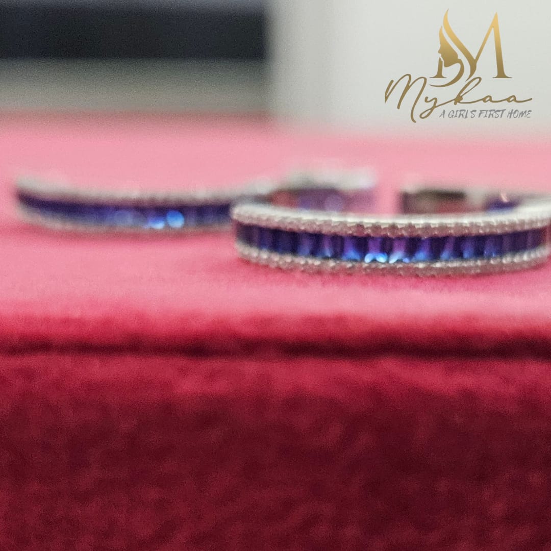 "ARZOO" Blue Stone Hoops