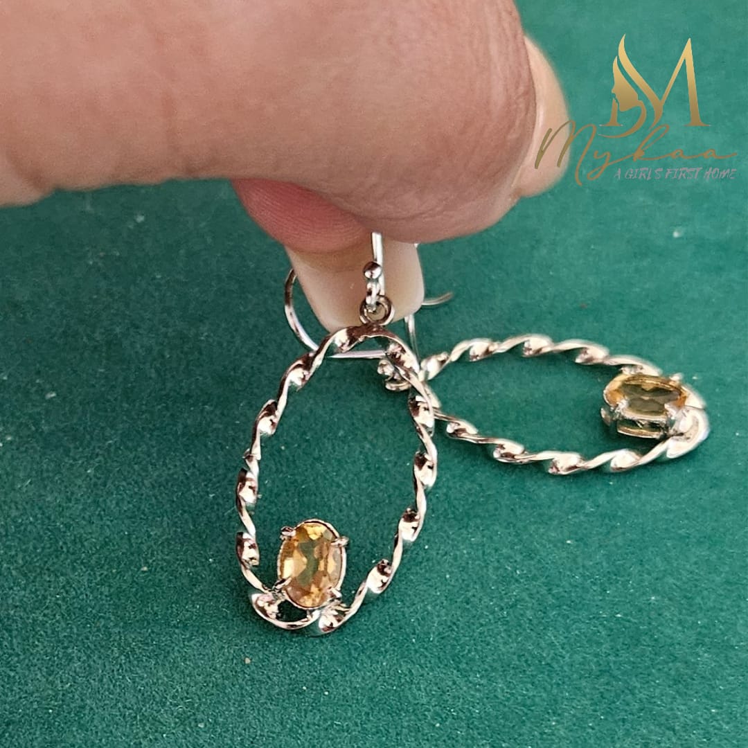 "ELARA" Citrine Hoops