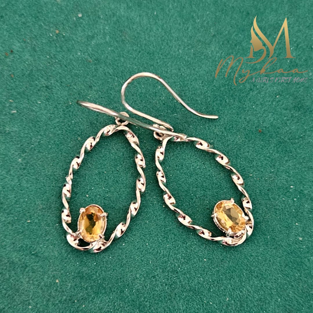"ELARA" Citrine Hoops
