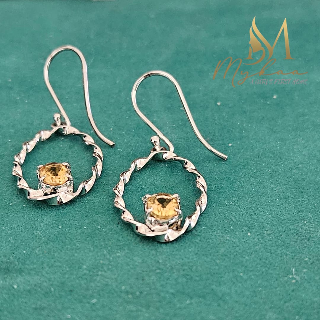 "ELARA" Citrine Hoops