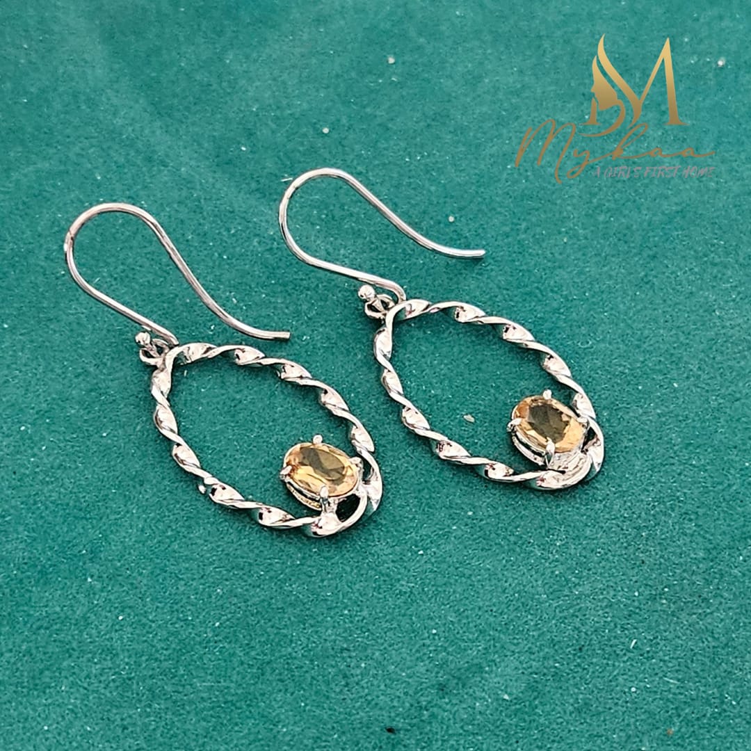 "ELARA" Citrine Hoops