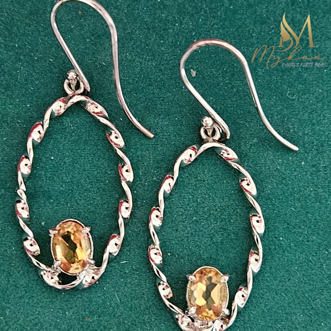 "ELARA" Citrine Hoops