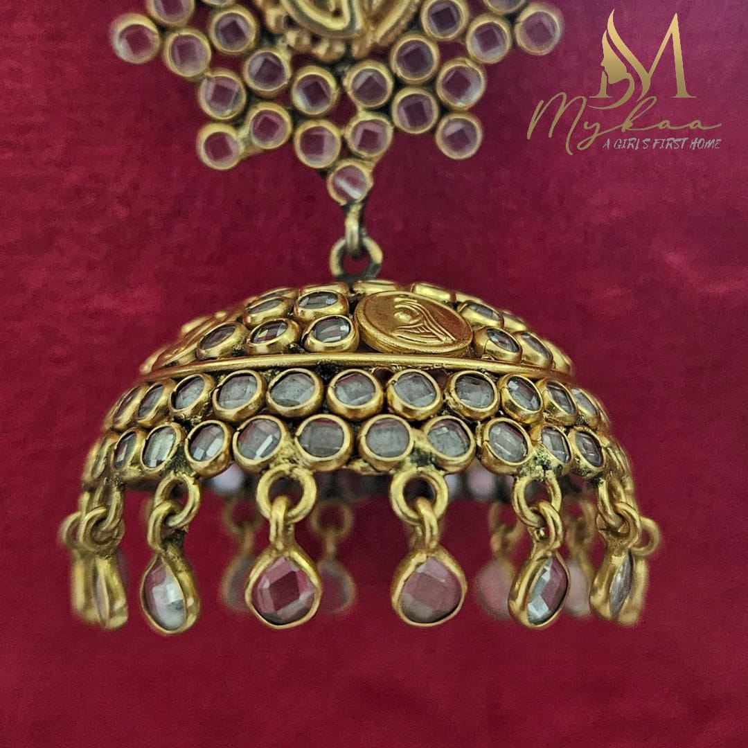"FALAK" Glass Stone Jhumkas
