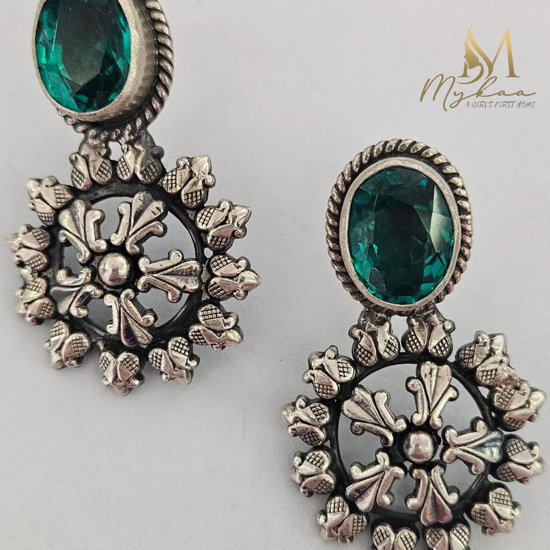 "AAROHI" Emerald Danglers