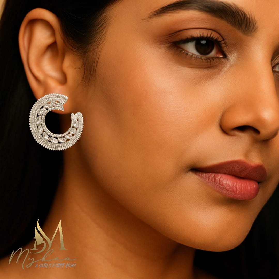 "AMARA" Half-Moon Studs