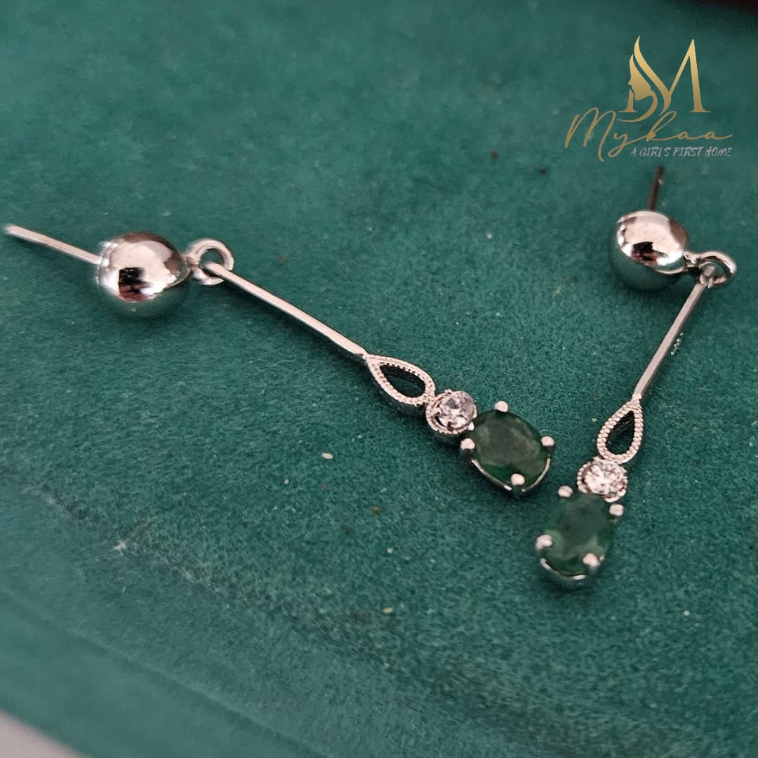 "ESME" Emerald & Zircon Danglers