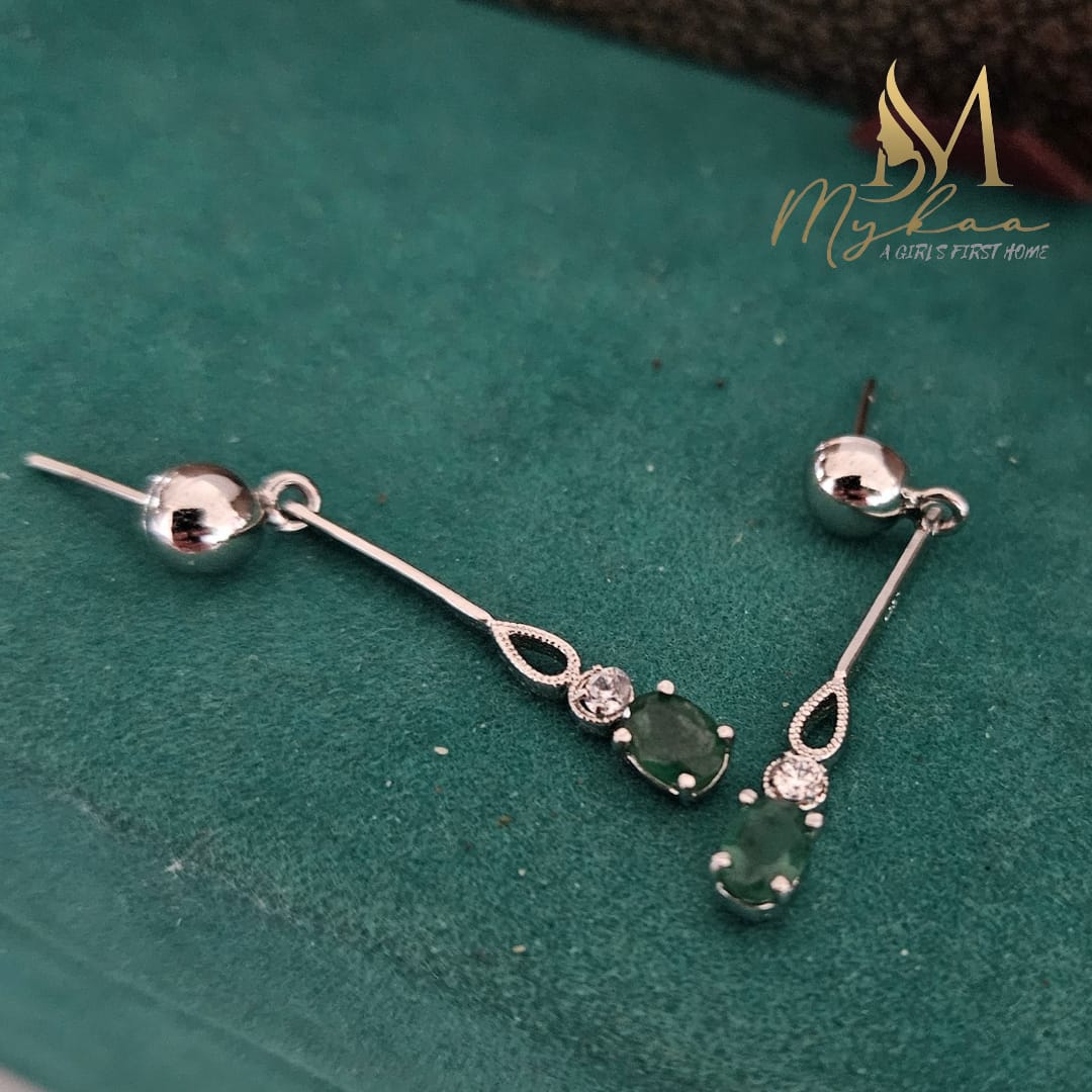 "ESME" Emerald & Zircon Danglers