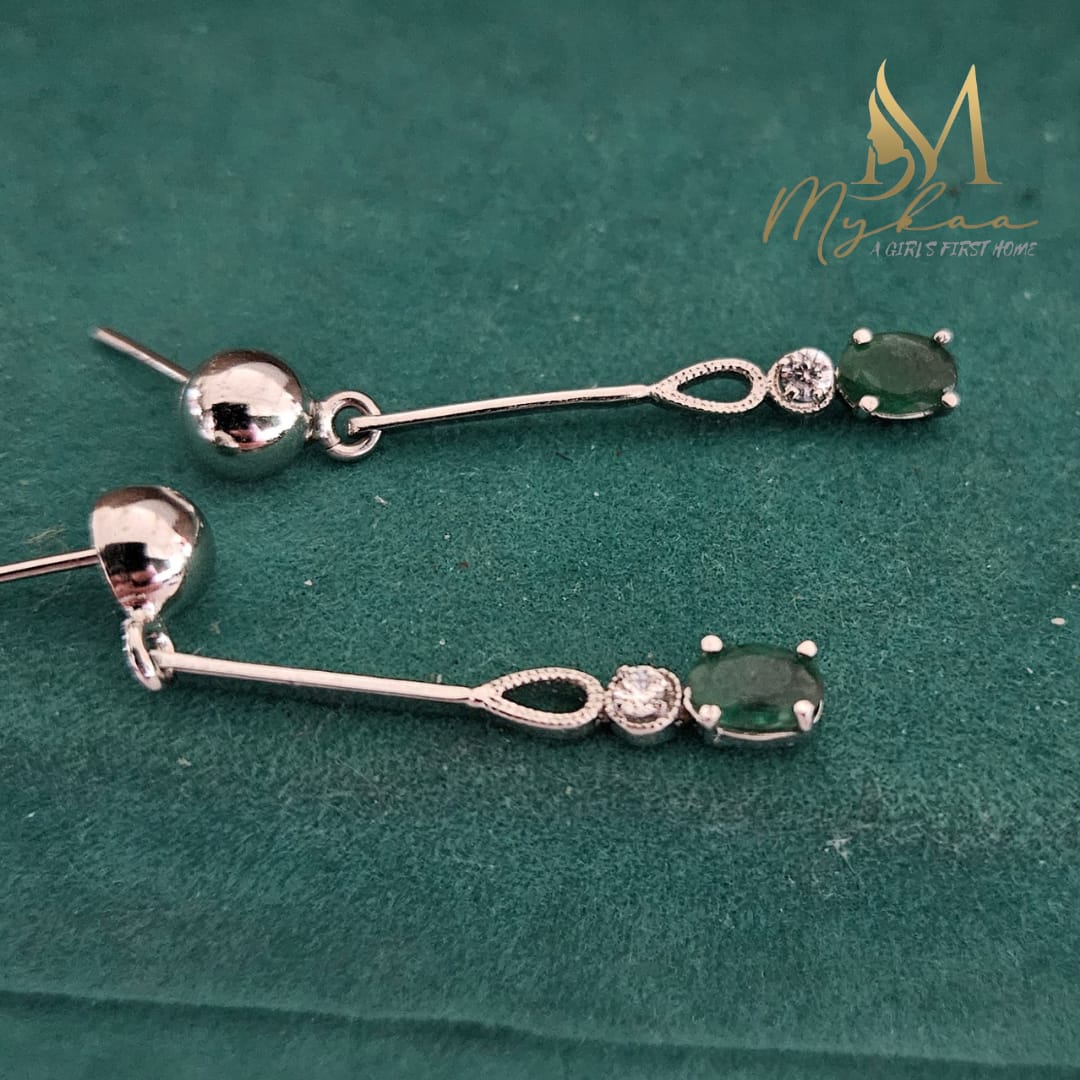 "ESME" Emerald & Zircon Danglers