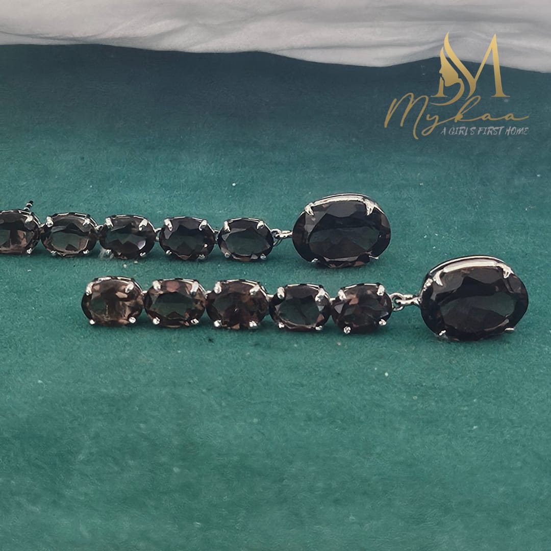 "CELESTE" Smoky Grey Danglers