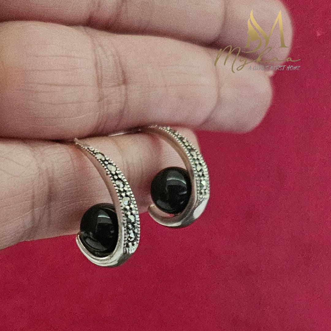 "NAINA" Marcasite Hoops