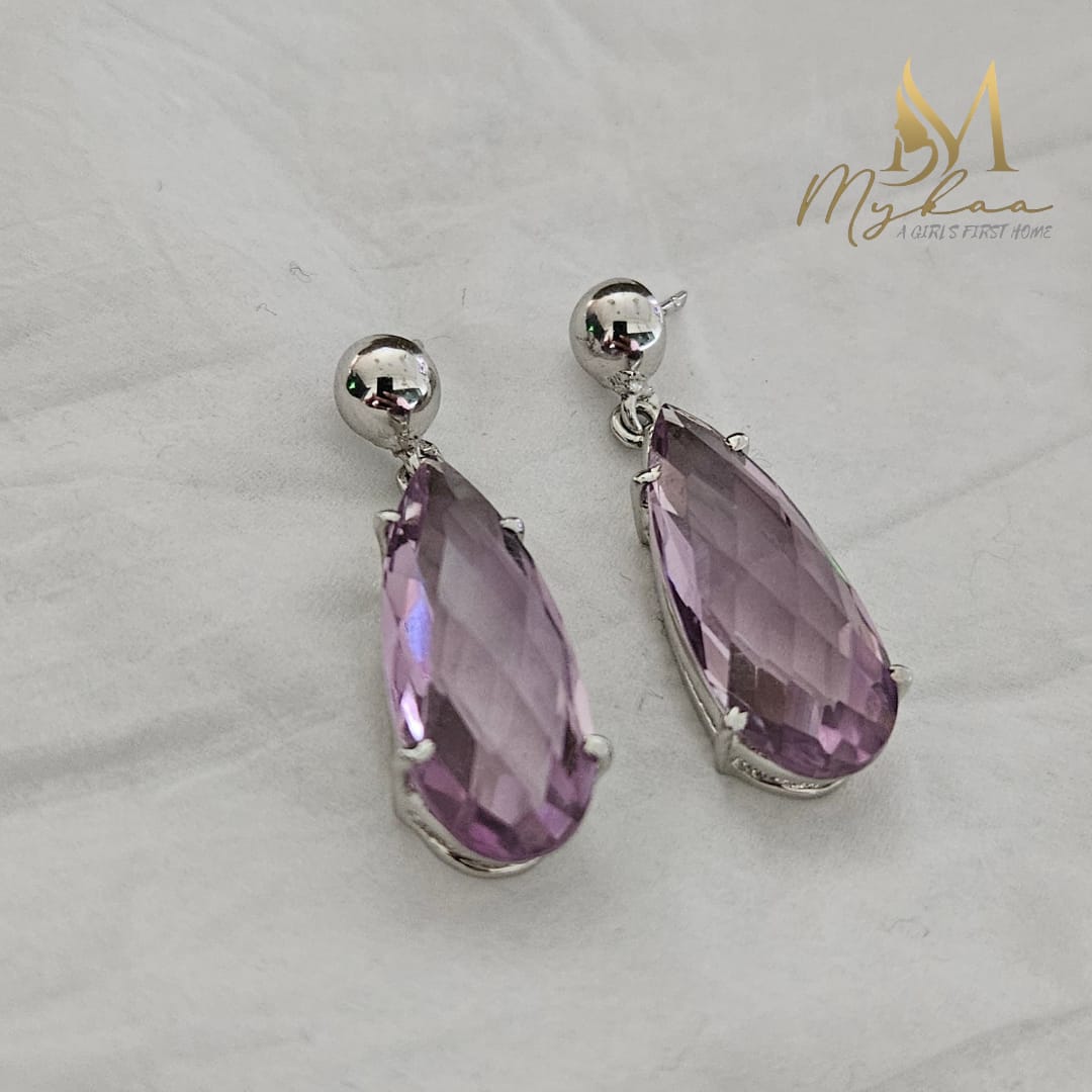 "ZAIRA" Amethyst Danglers