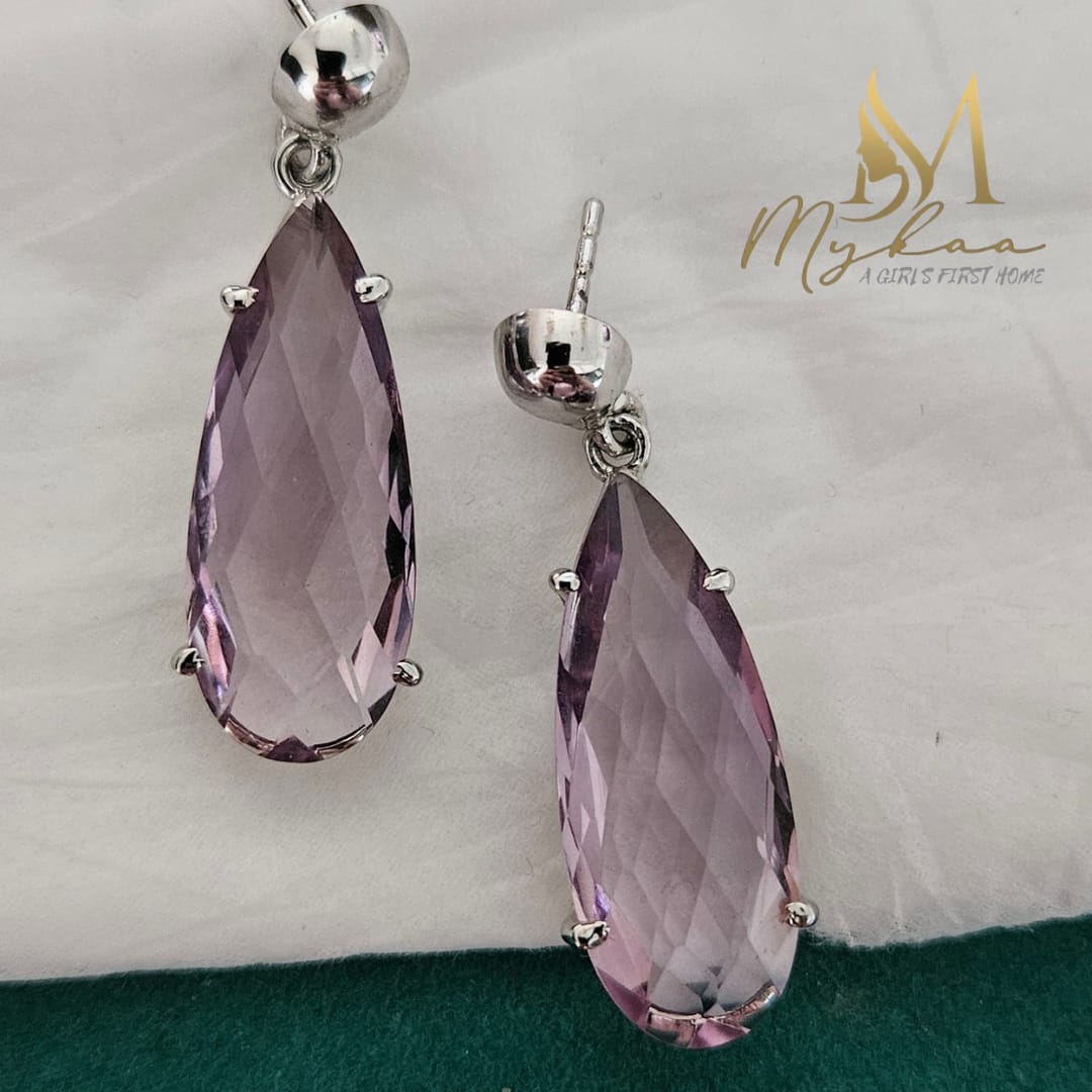 "ZAIRA" Amethyst Danglers