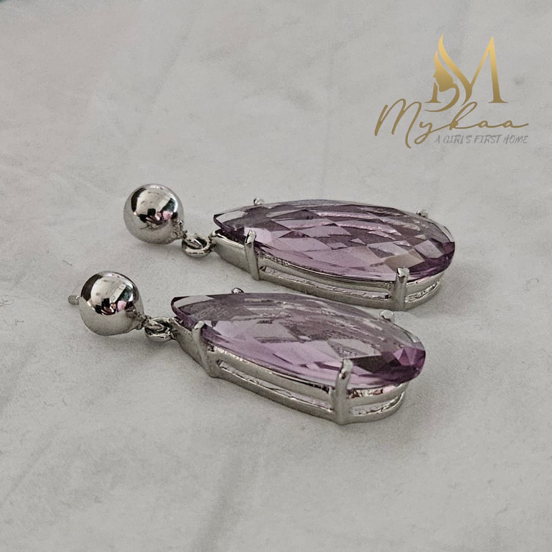 "ZAIRA" Amethyst Danglers