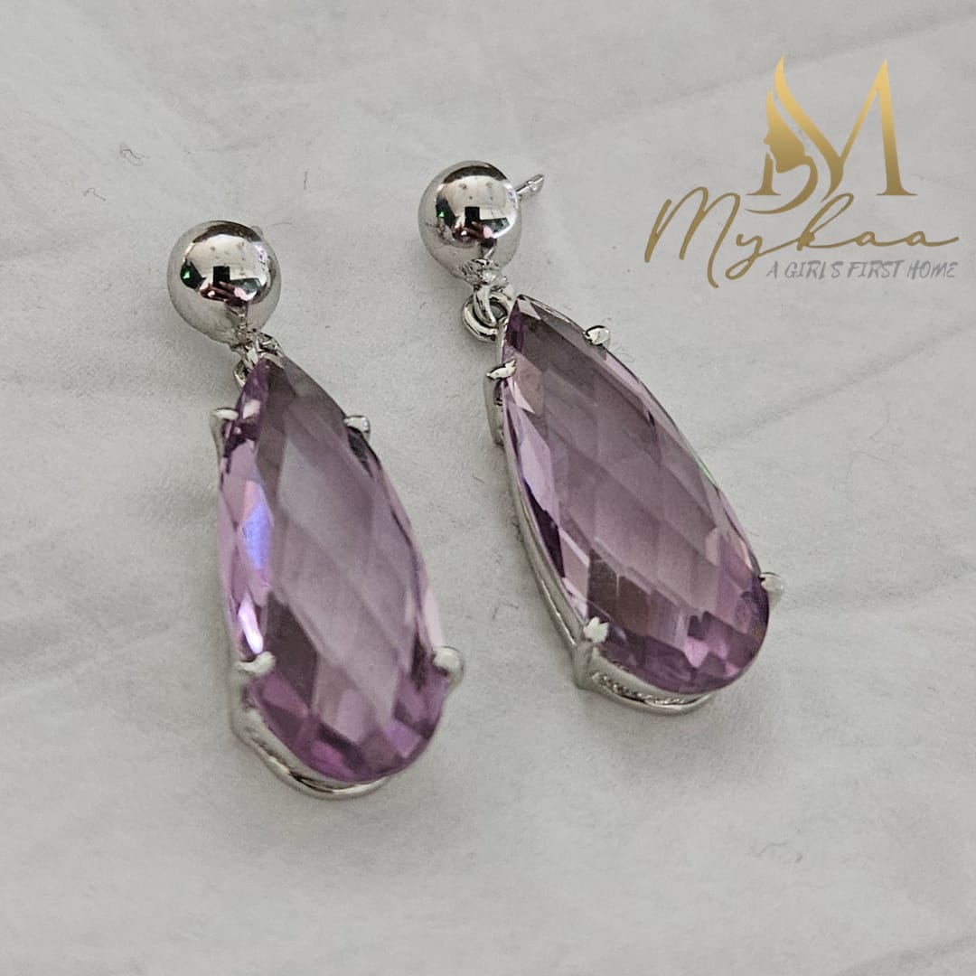 "ZAIRA" Amethyst Danglers