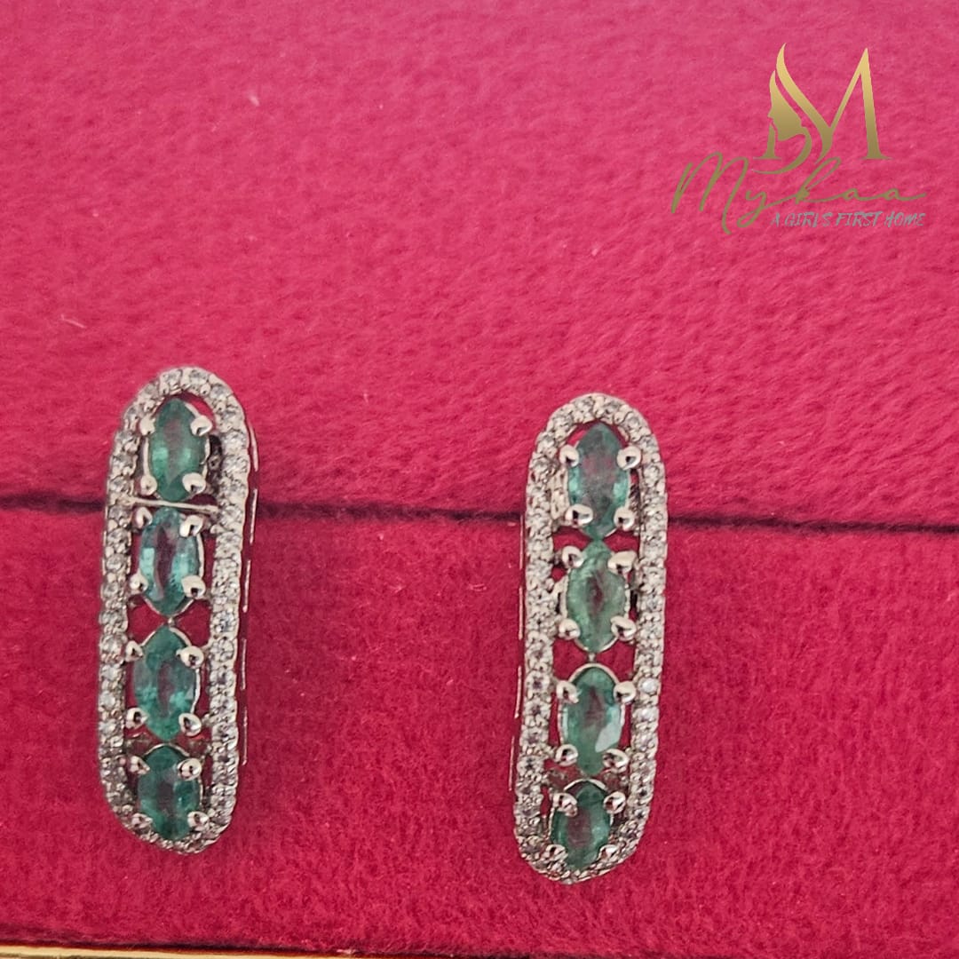 "SAGE" Emerald Earrings