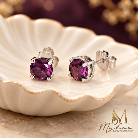 "ARIEL" Purple Stone Studs