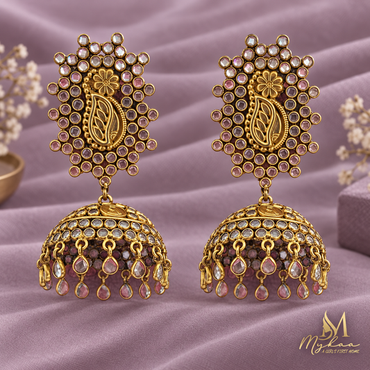 "FALAK" Glass Stone Jhumkas