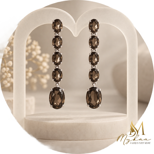 "CELESTE" Smoky Grey Danglers