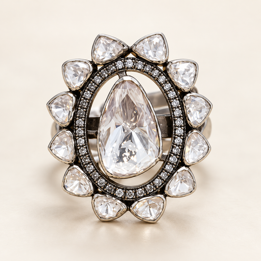 Tara Natural Moissanite Statement Ring