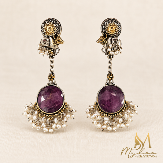 "AMAYA" Amethyst Danglers