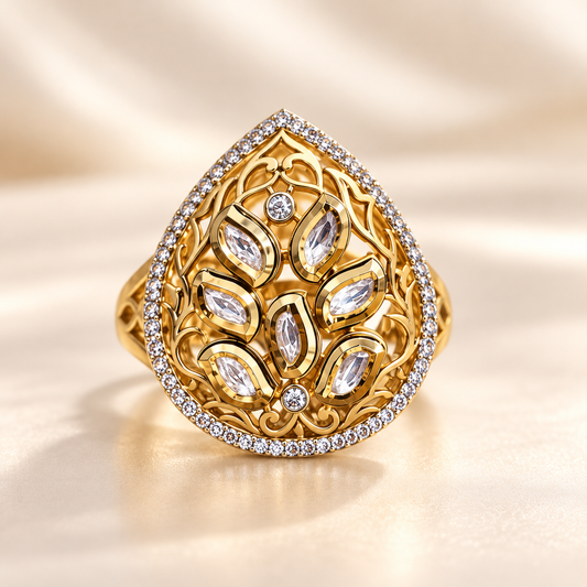 Padma Kundan Statement Ring