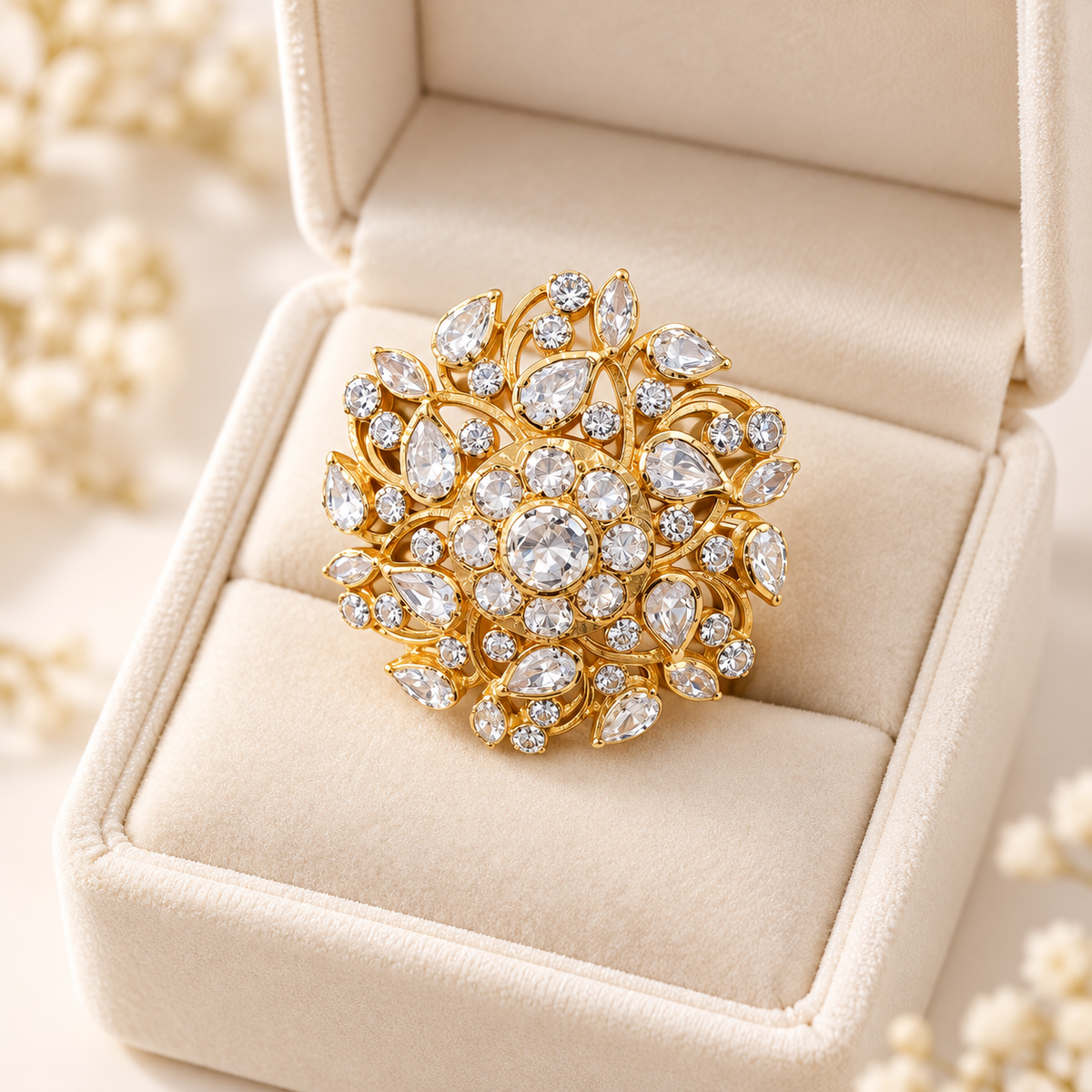 Kashvi Floral Statement Ring