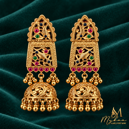"NAVYA" Temple Jhumkas