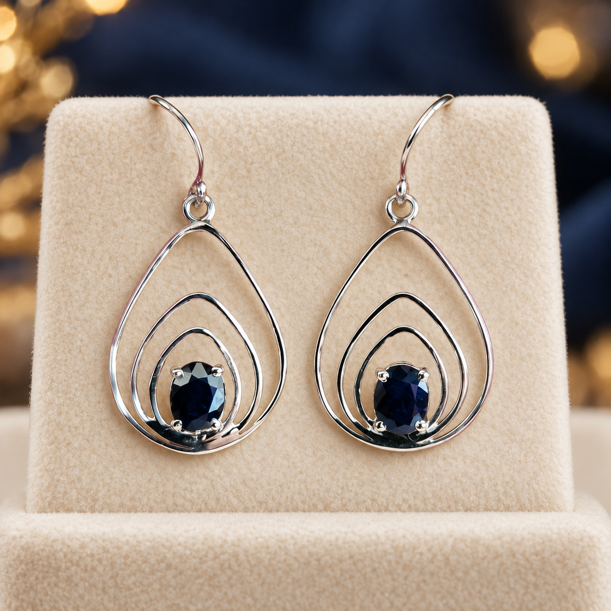 "AUREA" Blue Sapphire Danglers