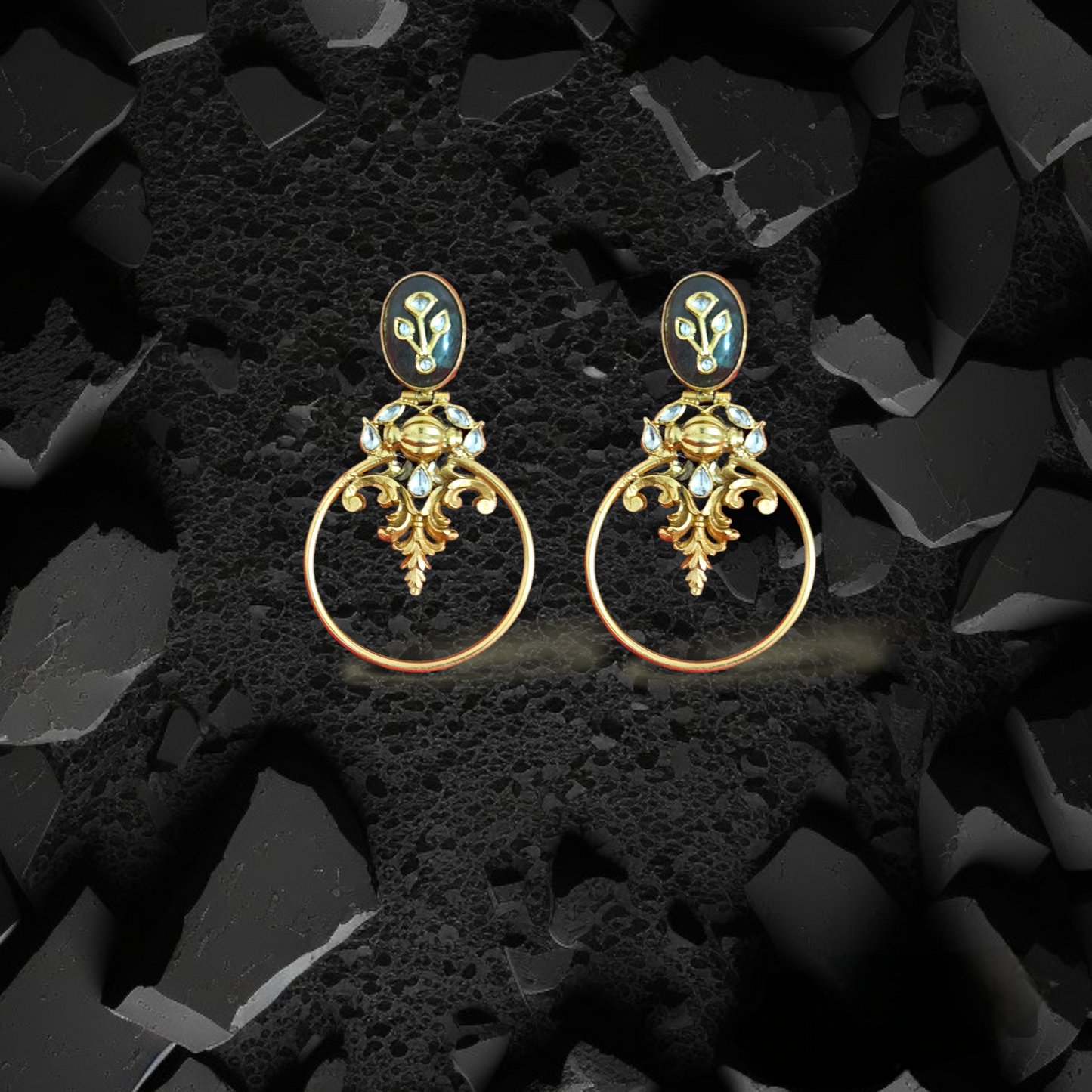 'SHAGUN' Chandbali Statement Earrings