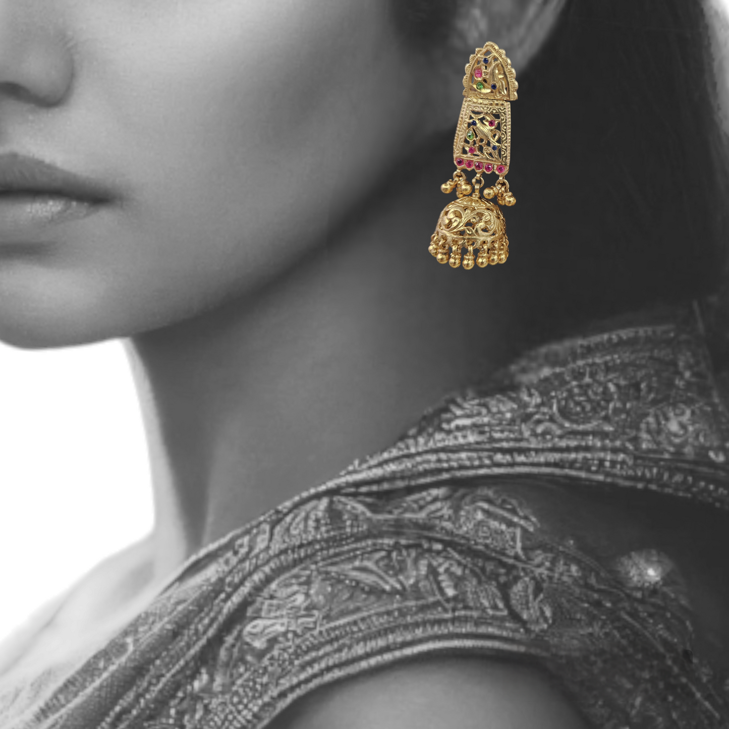 'AASHIRWAD' Jadau Statement Earrings