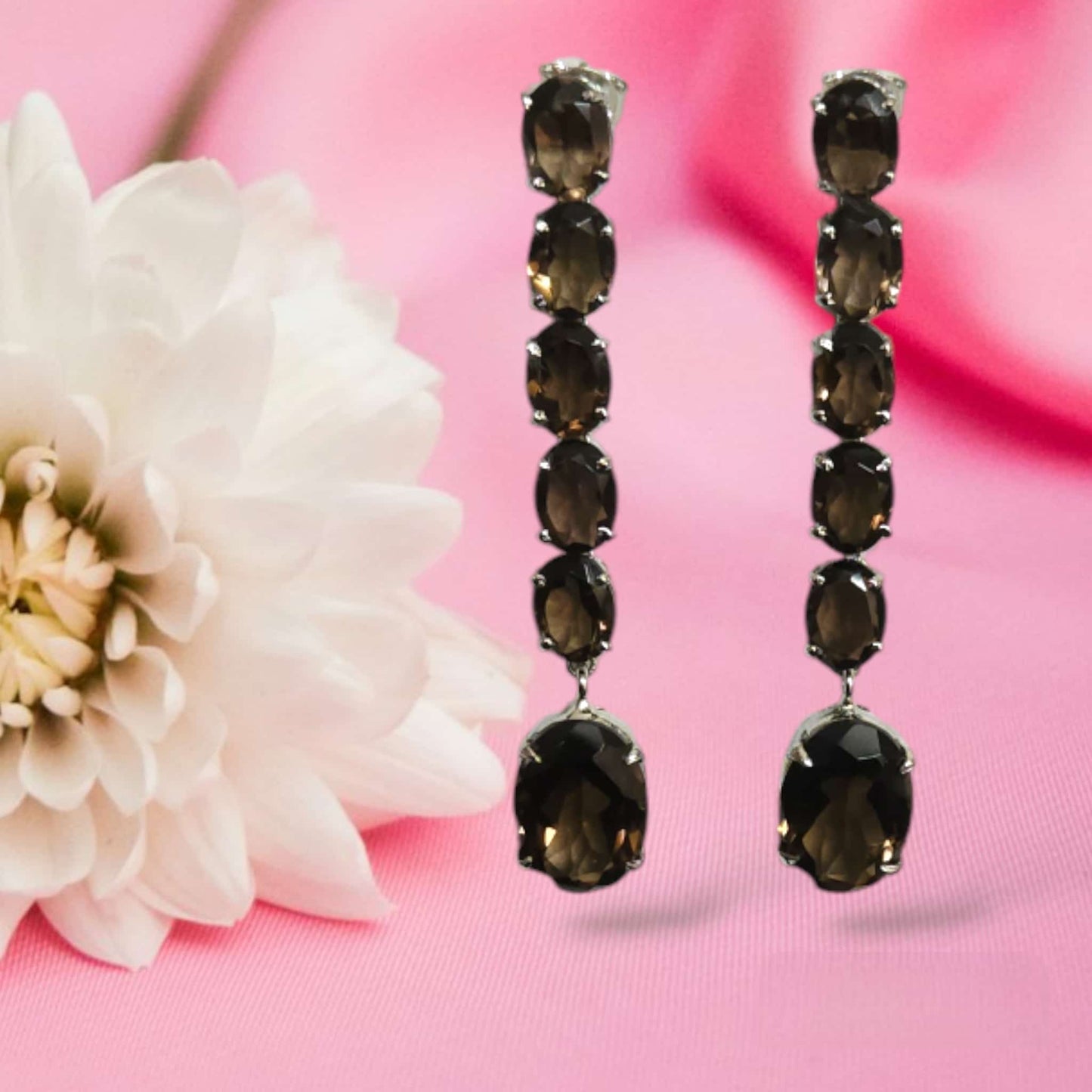 "KEA" Semi Precious Long Earrings