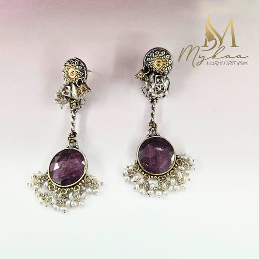 "AMAYA" Amethyst Danglers