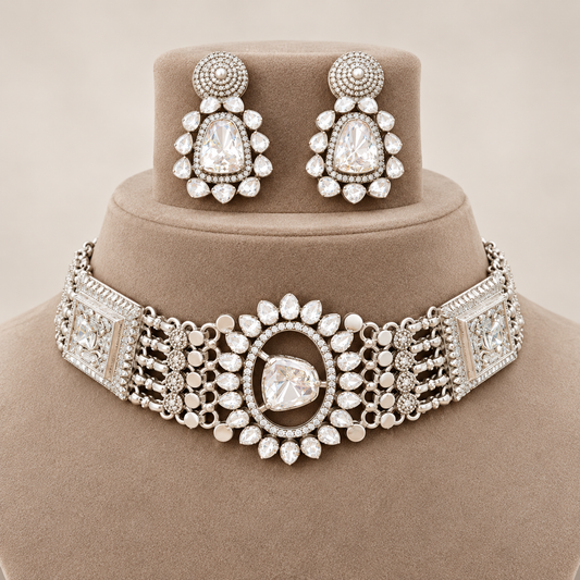 Noor Natural Moissanite Choker Set