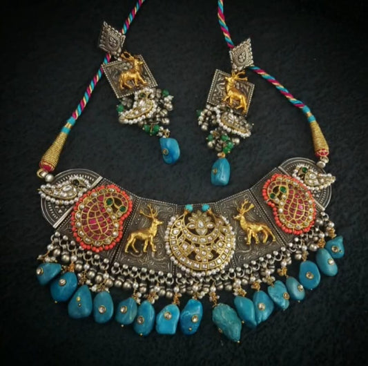 Meenakari Kundan Necklace Set