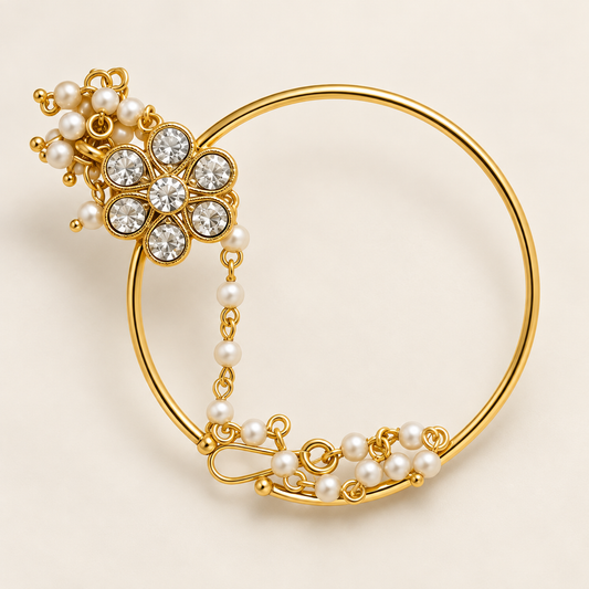 Meher Pearl Hoop Nose Ring