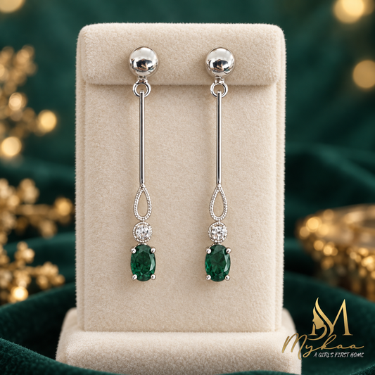 "ESME" Emerald & Zircon Danglers
