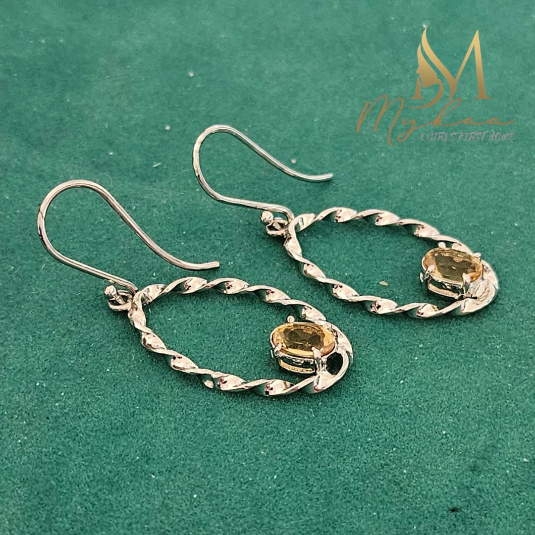 "ELARA" Citrine Hoops