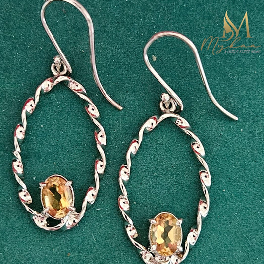 "ELARA" Citrine Hoops