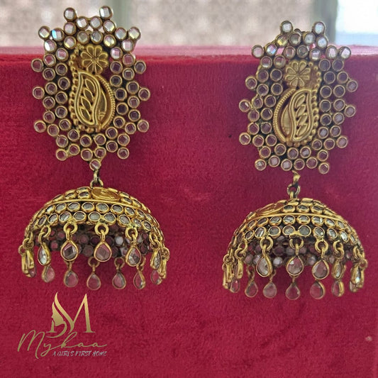 "FALAK" Glass Stone Jhumkas