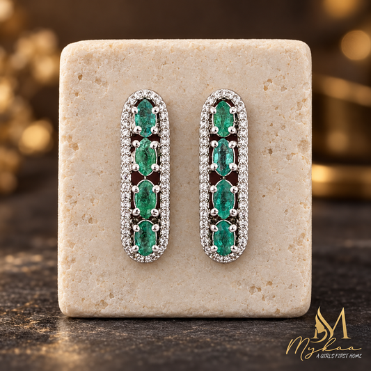 "SAGE" Emerald Earrings