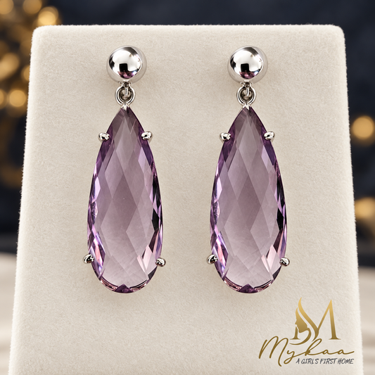 "ZAIRA" Amethyst Danglers