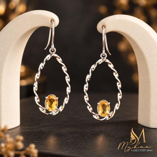 "ELARA" Citrine Hoops